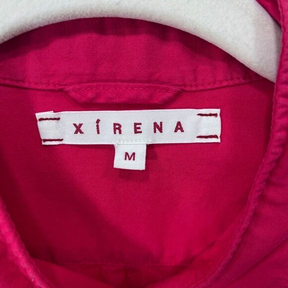 Xirena Shirt Women M Pink 100% Cotton Button Up Classic Minimalist Everyday USA - Picture 3 of 12